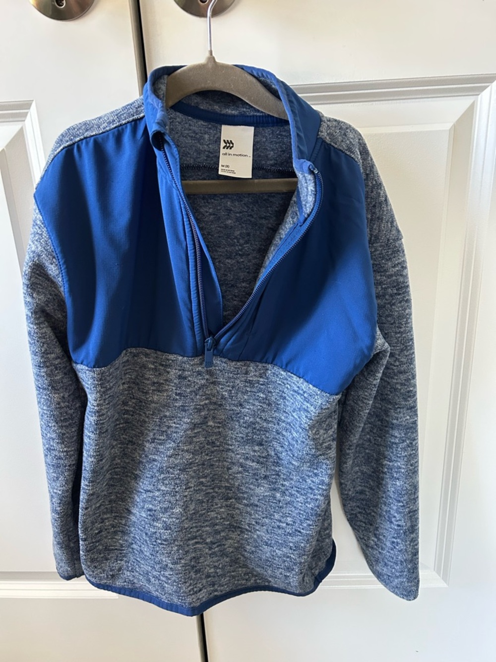 all in motion Blue Heathered Quarter-Zip Pullover Sweater